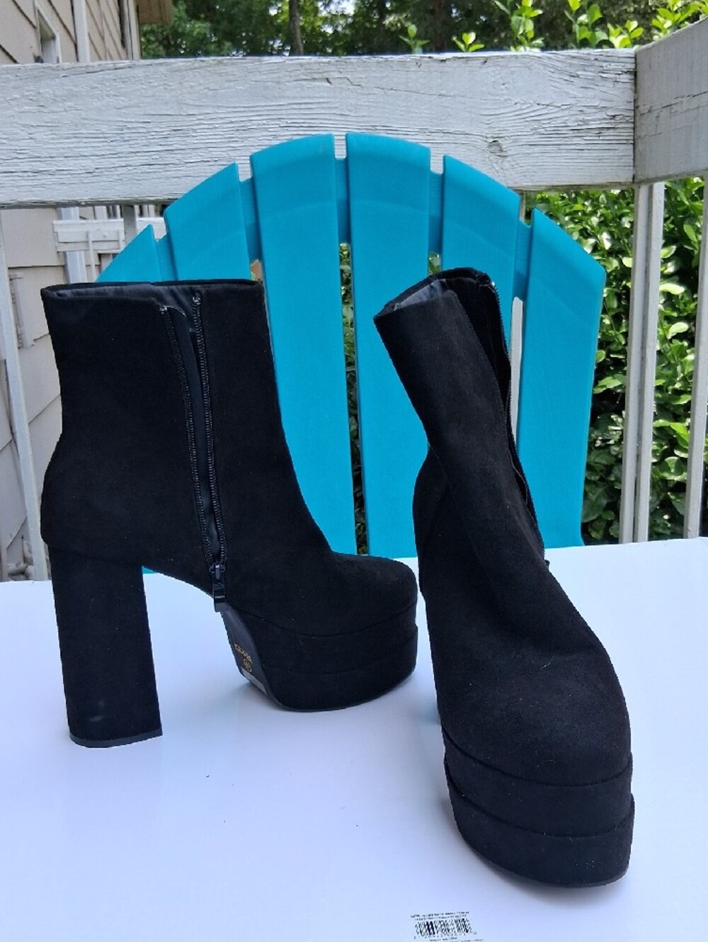 Black Platform Block Heel Ankle Boots - Women's - Picture 2 of 5